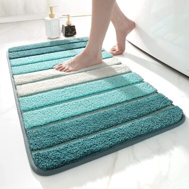 Килимок DEXI для ванної кімнати нековзний килимок для ванної килимок для ванної вбираючий м'який можна прати в пральній машині для ванної кімнати, (50 х 80 см, зелений)
