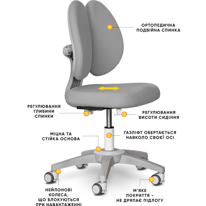 Дитяче крісло Mealux Sprint Duo Lite Grey (арт.Y-412 Lite G)