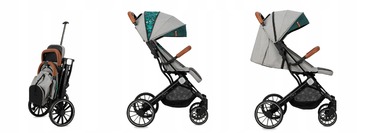 Дитячий прогулянковий візок MoMi Estelle Dakar, чорний, до 22 кг, з аксесуарами