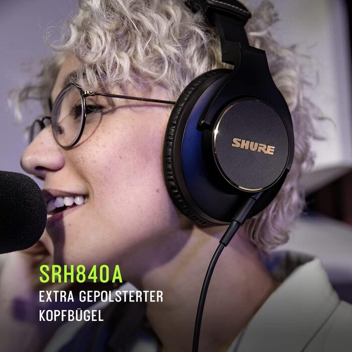 Навушники-вкладиші Shure SRH840A для критичного прослуховування, професійні, деталізований звук, складні, Gen 2