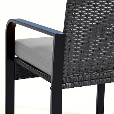 Набір садово-розкішних меблів Bealife з ротангу на 2 особи: для балкона, тераси, внутрішнього двору, саду (сірий)