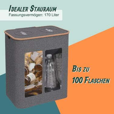 Контейнер для збору пляшок Relaxdays з двома відділеннями