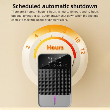 Зволожувач повітря Irishom з цифровим дисплеєм, автоматичною функцією відтавання, 2 режимами зволоження, 6 таймерами, індикатором повного бака, кольоровою нічником, знімним баком 1200 мл