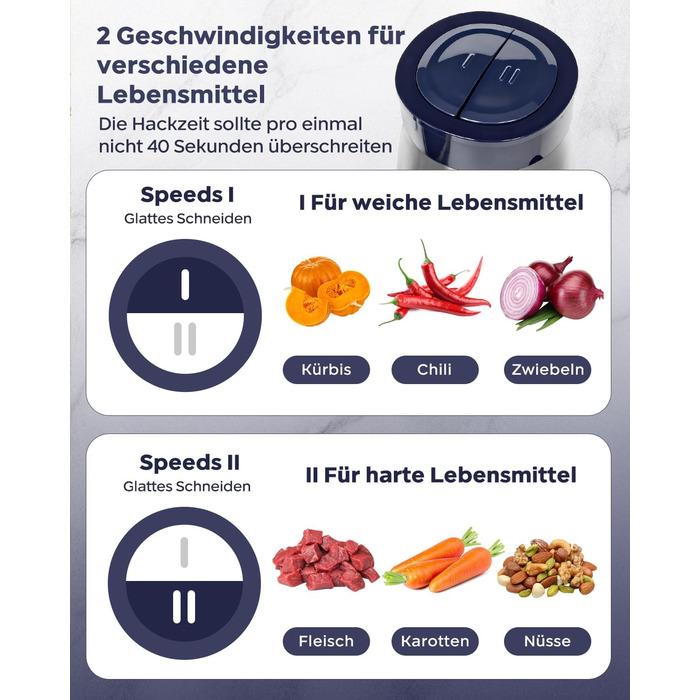 М'ясорубка електрична Bear 2л + 1.8л, подрібнювач зі скляною та нержавіючою сталлю, 600W, 2 швидкості, 4 сталеві ножі для м'яса, дитячого харчування, овочів та фруктів