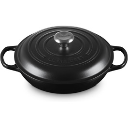 Le Creuset Signature: каструля-сковорода з чавуну, 26 см, 2.2 л, для всіх типів плит (включно з індукцією), чорна матова