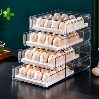 Контейнер для яєць G-LIKE, 2 яруси, висувний, прозорий, органайзер для кухні, PET пластик