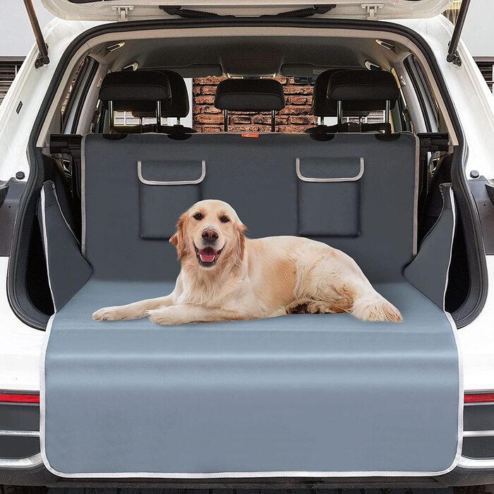 Захисна кришка багажника Toozey для собак з бічним захистом-універсальне ковдру для собак в багажнику автомобіля-водонепроникне, стійке до розриву і просте у догляді-міцний захисний килимок для собак-Чорний (стандартний, сірий)