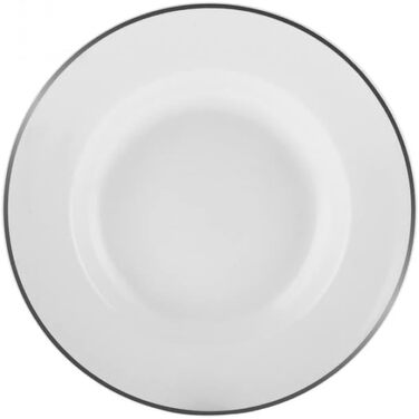 Набір посуду Karaca Rebeca Platinum, 6 персон, 24 предмета, преміум, срібний ободок, круглий