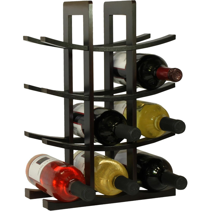 Стійка для вина Oceanstar з бамбука на 12 пляшок, колір Темний Еспресо