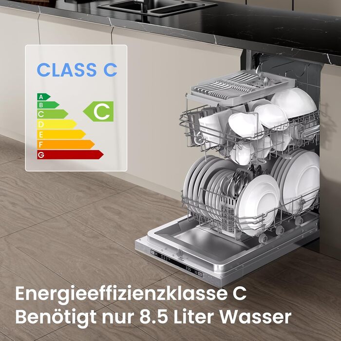 Посудомийна машина Midea SV 5.14K10C, 45 см, 10 комплектів, Inox, WIFI, 8 програм, 44 дБ, автоматичне відкриття дверцят, таймер 0-24 години