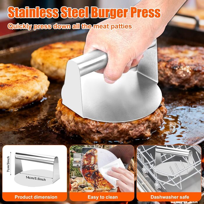 Набір гриль-посуду, 28 предметів: професійний набір з нержавіючої сталі з сумкою, подарунок на День народження, Різдво для чоловіків, для саду та кемпінгу, BBQ