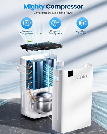 Електричний осушувач повітря Tag Hochleistungs, 20 л/день, з функцією сушки білизни, таймером та авторозморожуванням, для квартир, ванних кімнат та підвалів