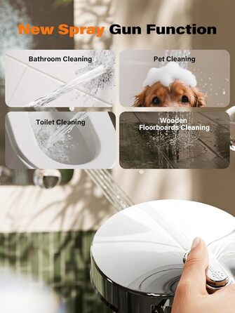 Фільтр для душу Cobbe з шлангом, високонапірна ручна лійка з 20-ступеневою фільтрацією, водозберігаючий душ з 6 режимами струменя, дощовий душ, що підвищує тиск, економний душ для жорсткої води (7.chrom01)