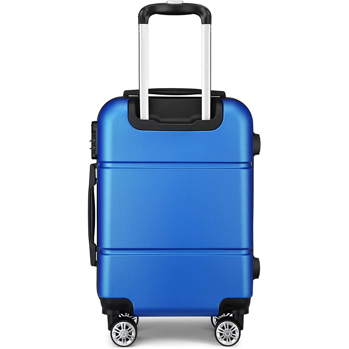 Валіза ручної поклажі KONO з колесами, жорсткий корпус, трілячка 55x38x22 см, 33 літри, ABS, блакитний