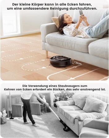 Робот-пилосос LEFANT M320 з вологою, 6000Pa, ущільнення, App/Alexa, чорний