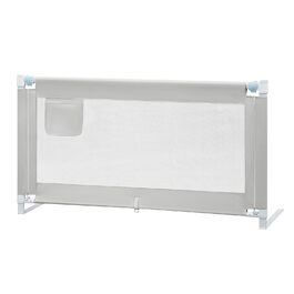 Бортик для ліжка WOLTU 150 см, захисний бортик для дітей та немовлят, регульована висота 69-87 см, тканина Оксфорд, металевий каркас, світло-сірий