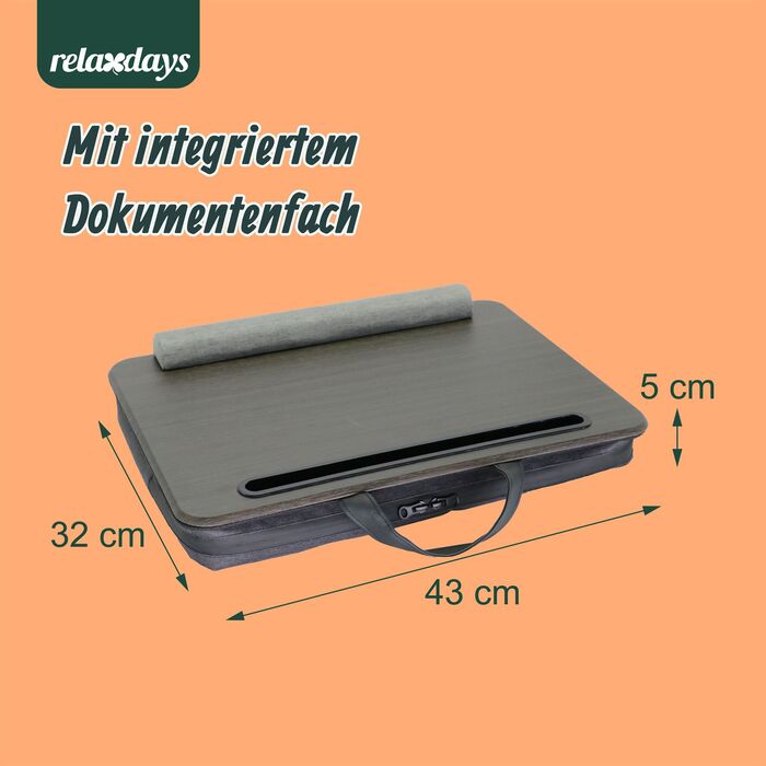 Подушка-підставка для ноутбука Relaxdays з кишенею