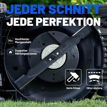 Акумуляторний акумуляторний газонокосарка Litheli Easysurge 43 см, 40V, самохідна, безщітковий двигун, до 500 м², 50 л, 25-75 мм, 2 x 4.0 Ah