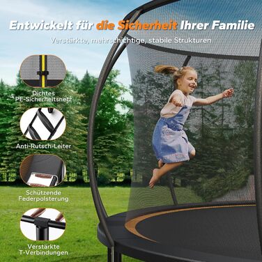 Батут садовий MERACH з захисною сіткою та кільцем для баскетболу 305/366/427/488 см, до 150 кг