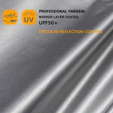 Парасолька G4Free УФ-захист 106-116 см чорно-срібляста