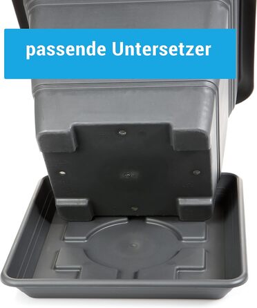 Набір квіткових горщиків 2friends 4 шт. XXL, 48 см, антрацит, пластик, для вулиці, UV-стійкий, морозостійкий, з піддоном, Made in Germany