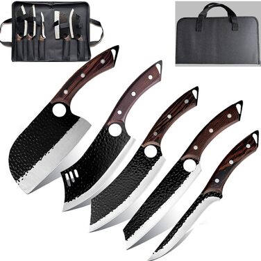 Набір кухонних ножів 2 шт. ручної роботи з піхвою - професійний ніж шеф-кухаря, для нарізки, японський гострий ніж для дому