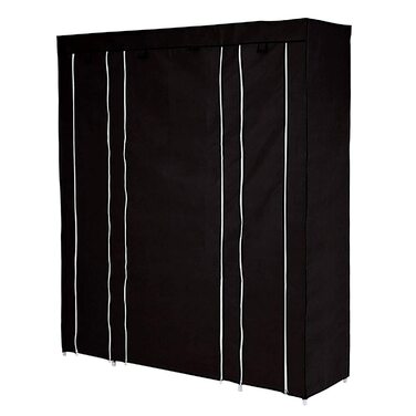 Складаний шафа з тканини dibea для гардероба (175x150x45 см, чорний)