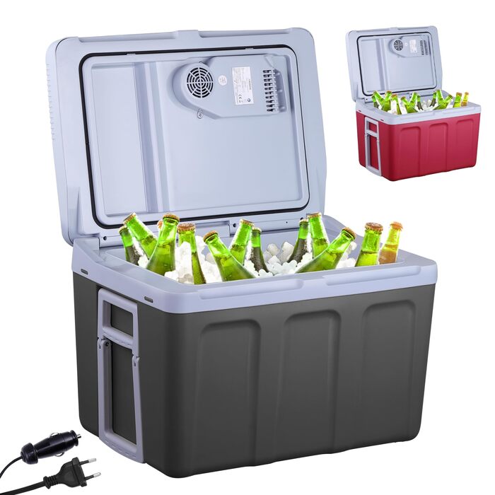 Автомобільний холодильник Arebos 40 л з функцією охолодження та підігріву, 12/230V, ізотермічна сумка-холодильник антрацит