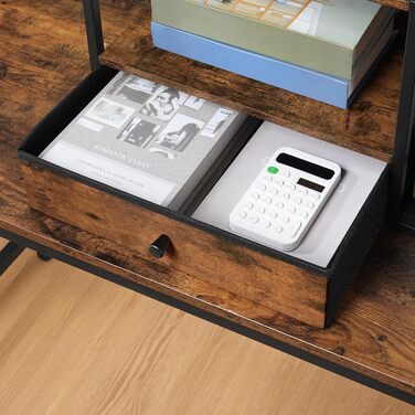 Стіл для принтера, 2-рівневий, з ящиком для зберігання, стелаж для принтера, для дому, офісу, кухні, вітальні, рустикальний коричневий APTHR3001