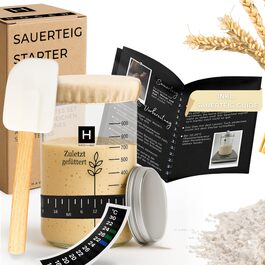 Набір для випічки хліба з закваскою: круглий гнідець, аксесуари для закваски та датський вінчик | Набір для початківців