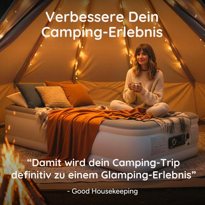 Huddle® Luxury Never Deflate - Розкішне надувне ліжко Never Deflate з запатентованою технологією Dual-Pump-SlumberGuard™ | Надувна матрац з вбудованим насосом | Зручне надувне ліжко (одиночне)