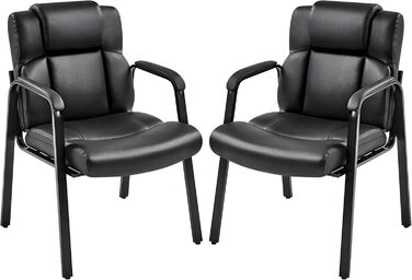 Крісла для офісу та конференцій Yaheetech (2 шт.) з підлокітниками, чорні
