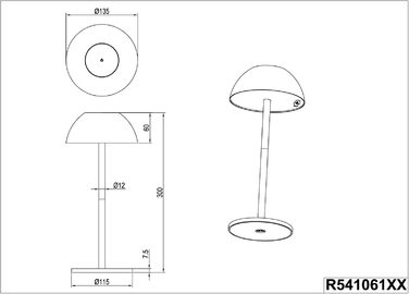 Бездротова лампа Роберта: LED-настільна лампа, нічник з регулюванням яскравості, USB-зарядка, 30 см, Кофе