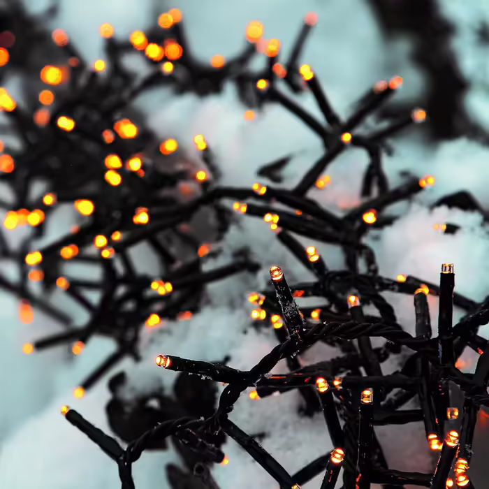Світлодіодна гірлянда hellum Cluster 7,38 м, 370 LED, тепле біле світло, з таймером, для вулиці та приміщень, електрична, для ялинки, з кабелем