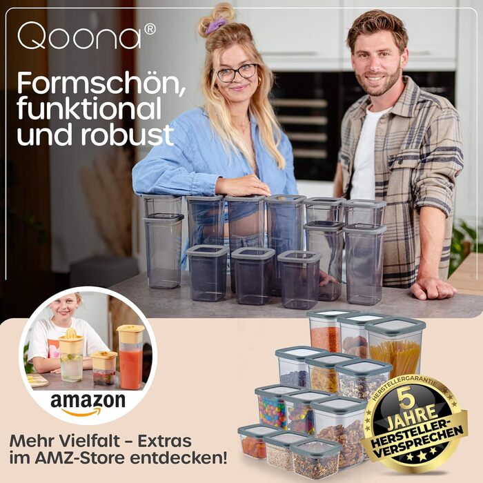 Набір контейнерів для зберігання продуктів [12 шт] антрацит - стекові та економні для кухні. Герметичні скляні банки для борошна, контейнери для їжі, 12 шт.