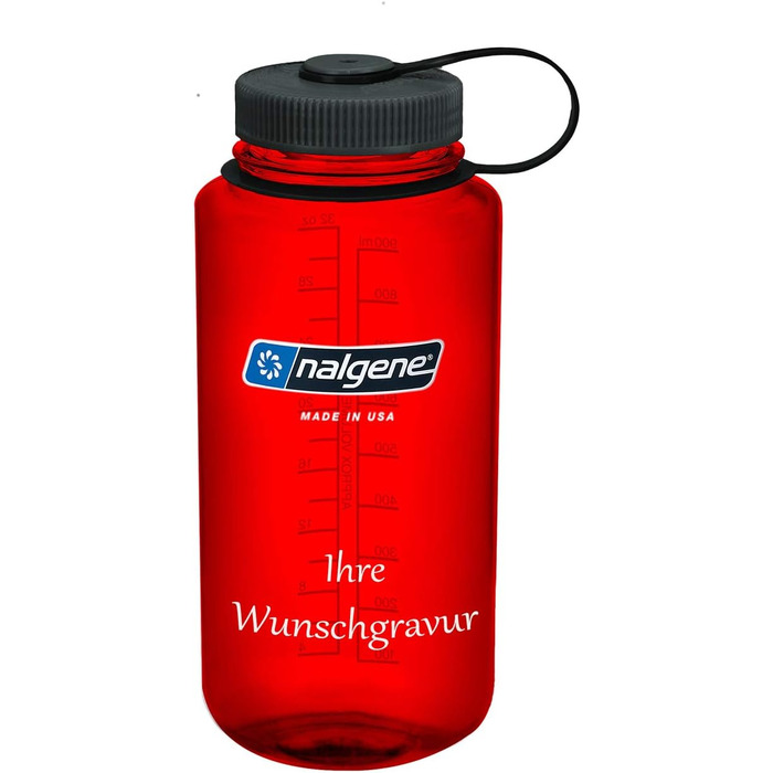 Пластикові пляшки Nalgene 'Everyday WH (червоні, з гравіюванням імені)