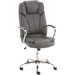 Офісне крісло Xanthos, оббивка та чохол зі штучної шкіри, поворотне та регульоване по висоті, сіре