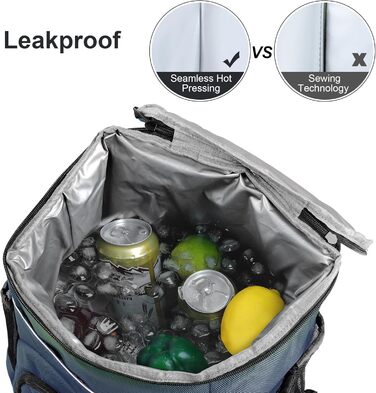 Рюкзак-холодильник 30L, витримує протікання, ізольований рюкзак для пікніків, чоловічий/жіночий, термо-холодильник для пляжу, кемпінгу, риболовлі, зелений (блакитний)