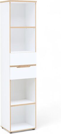 Роликовий контейнер Stella Trading Memphis для офісу, білий / Artisan Eiche, з висувними ящиками, 45 x 66 x 55 см