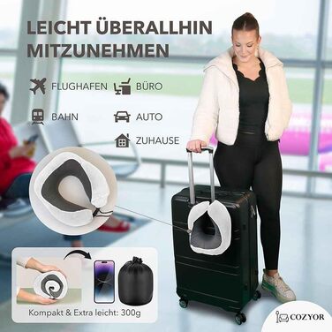 Набір для подорожей Cozyor 4 в 1: подушка для шиї, маска для сну, подушка для подорожей та ковдра 2 в 1, навушники, з кріпленням для рюкзака та валізи, червоний