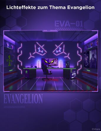 Набір подовжувачів Govee x EVANGELION Gaming Glide Wall Lamp, в т.ч. 2 світлові секції, 2 роз'єми