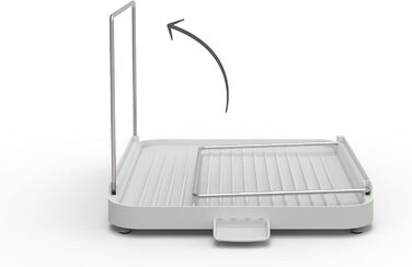 Сушарка для посуду Joseph Joseph Duo 2-ярусна, сіра з контейнером для столових приладів та зливом