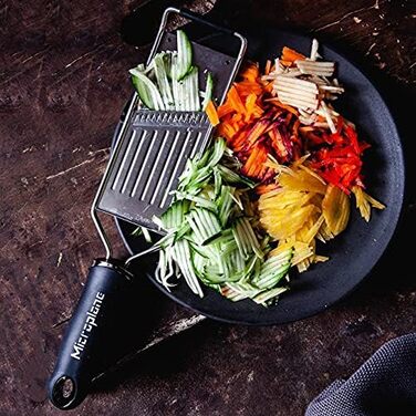 Мікроплан Профі Джулієн - овочевий тертак для картоплі, яблук, моркви, цукіні та червоного капусти (чорний, з нержавіючої сталі)