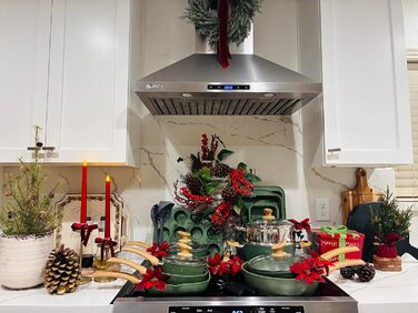 Набір кухонного посуду з нержавіючої сталі з гранітним покриттям (30 предметів), зелений