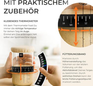 Набір для випічки хліба з закваскою: круглий гнідець, аксесуари для закваски та датський вінчик | Набір для початківців