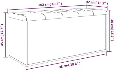 Лавка з місцем для зберігання, м'яка, Лава-скриня, Ящик для зберігання, Дуб Сонома, інженерна деревина