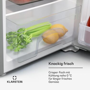 Холодильник Klarstein, міні-холодильник для напоїв, 46л, срібляний, з функцією охолодження до 10°C, для дому, офісу, кемпінгу