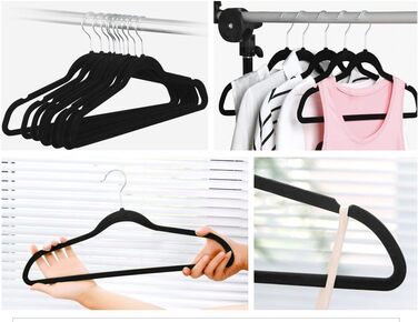 Вішалки для одягу Yaheetech 100 шт. - вішалки для костюмів, чорні, з поворотним гачком 360°