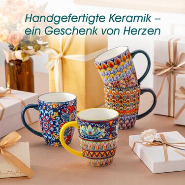 Набір кавових чашок Vancasso 6 шт., SIMI, 360 мл, порцеляна, чайний сервіз, 6 персон