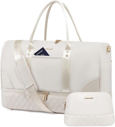 Сумка-мішок LOVEVOOK для жінок, 40л, 2 шт. (бежевий & хакі), з відділенням для взуття та мокрих речей, для подорожей, спортзалу, Gym, Yoga, ручна поклажа